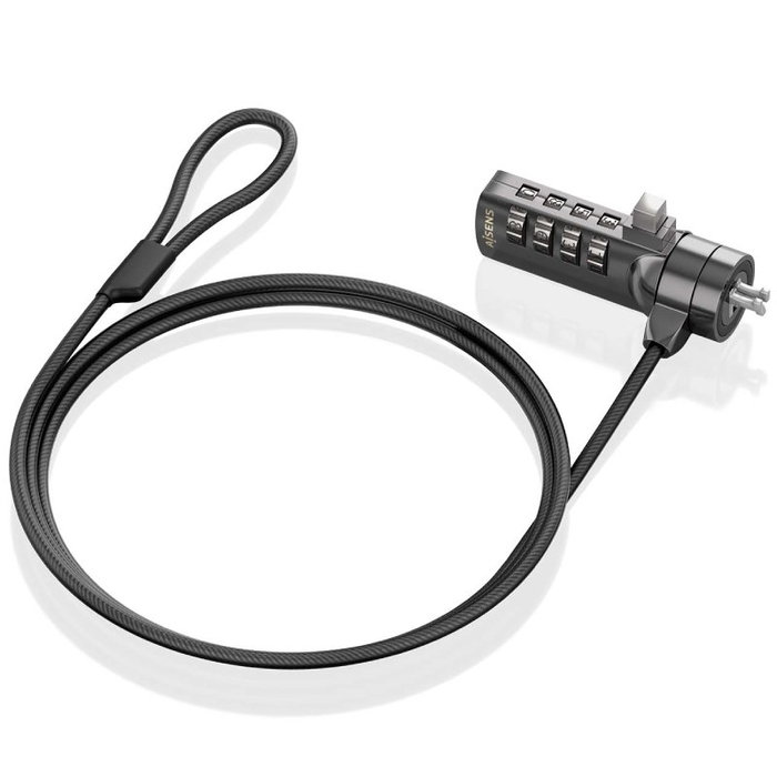 Aisens Cable de Seguridad ASLK-D40N03-BK con Combinación 1,5m Aisens Cable de Seguridad ASLK-D40N03-BK con Combinación 1,5m